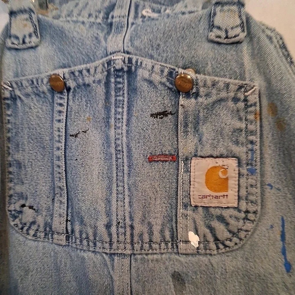 Carhartt Vintage Carpenter Blue Denim Overalls Size 48/34